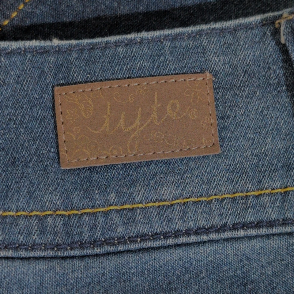 Pantalones Cortos Tyte Jean 13 Lavado Oscuro Y2K Elastizados Verano Vacaciones Adolescentes Normcore Informales Foto 3 de 4