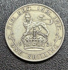 1921 1 Shilling - George V Silver (.500) Very Nice Coin, #210