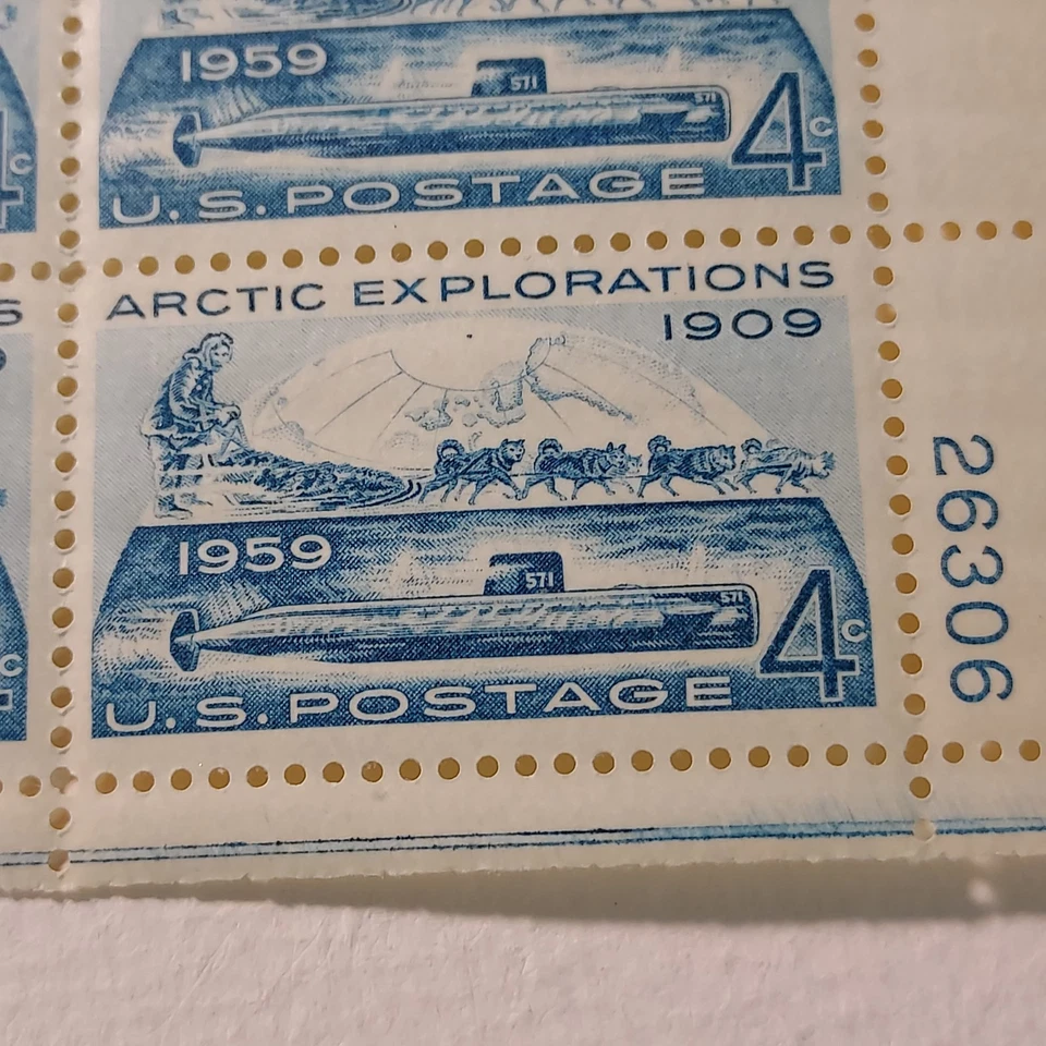 Stamps-50 stamp sheet-4 cent-50th. anniversary of Peary's voyage-1959 - Image 3 of 4