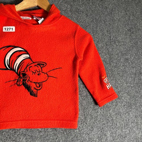 Cat In The Hat Shirt Youth Size 4T Red Long Sleeve Boy's Embroidered Y2K - Picture 10 of 11