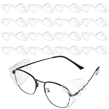 12Pairs Eyeglasses Side Shields Clear Flexible Slip On Shield Fits Small-Medium