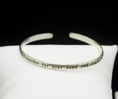 Sterling Silver Sweet Friendship Quote Cuff Bracelet #FMZ300