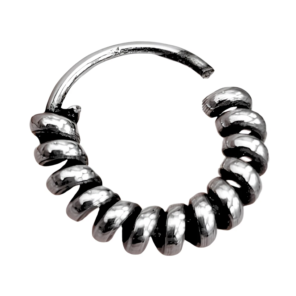 Anello Naso Spirale Spirale Argento Sterling 925 Cerchio Elica Setto Daith Bo... - Immagine 2 di 4