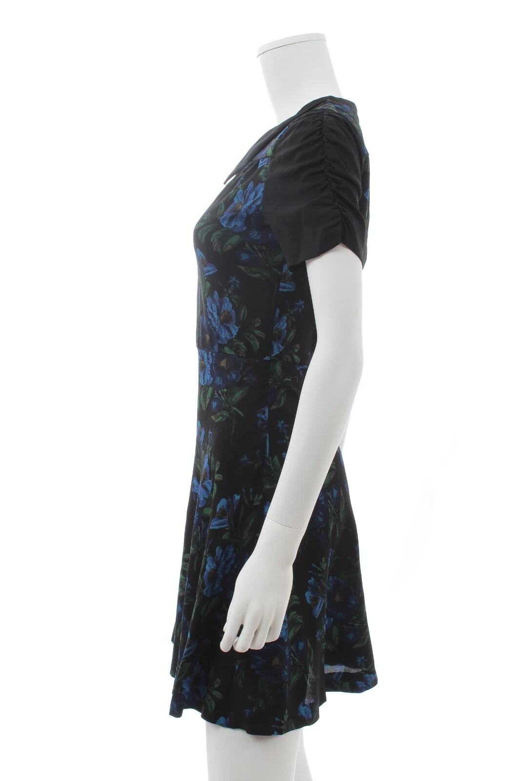 Mini abito Miu Miu stampa floreale in crepe elasticizzato blu nero prezzo consigliato: £ 1.650 00