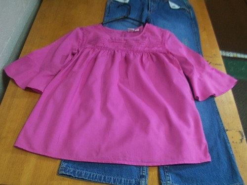Gap Kids Jeans(NWT) & Pink Smock with Pintucking & Crocheted Lace Accents-Sz. 14 - Picture 2 of 6