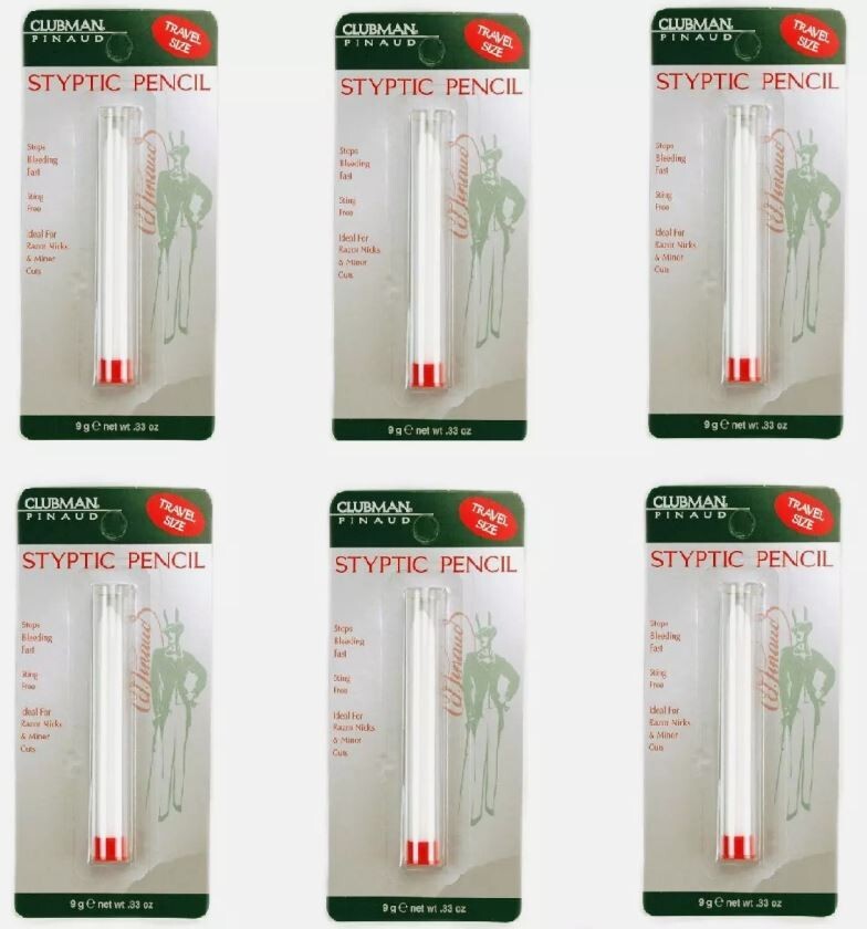 6 packs Styptic Clubman Pencil Pinaud For Bleeding Shaving Stop Razor ...