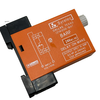 CROUZET BARF 100S 24AD 3494-I DELAY ON MAKE SYRELEC 24VAC/DC SPDT 10AMP 3494I  