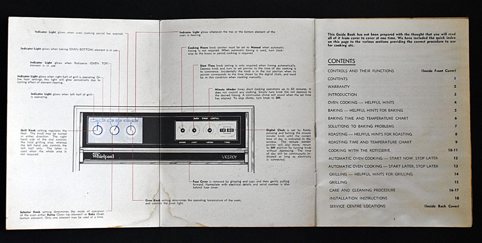 Whirlpool Viceroy Wall Oven Use & Care Guidebook (1970s) Silver
