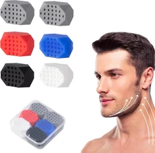 Jawline Exerciser for Men & Women,3 Resistance Levels Silicone Jaw Trainer & Sha