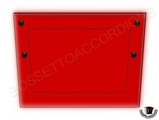 Accordion Back Pad Red Velvet Bellows Protector Assorted Sizes w/ Black Rivets