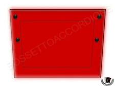 Accordion Back Pad Red Velvet Bellows Protector Assorted Sizes w/ Black Rivets