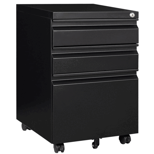 3 Drawer File Cabinet with Lock,Under Desk Metal Filing Cabinet for Home Office - Picture 2 of 8