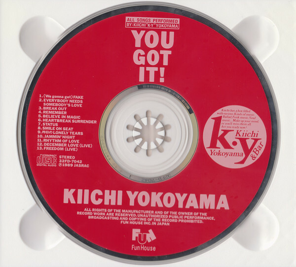 KIICHI YOKOYAMA You Got It! JAPAN CD 32FD-7042 1989 s7925 | eBay