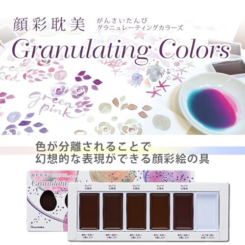 Kuretake Gansai Tambi Granulazione Set 5 colori MC20GN/5V vernice acquerello - Foto 2 di 7