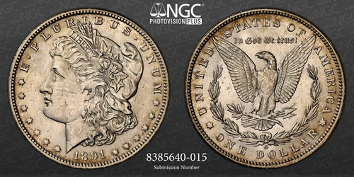 1891-O  $1 MORGAN SILVER DOLLAR NGC UNC DETAILS "CLEANED" #8385640-015