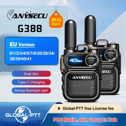 Sistema RTOS de radio de red ANYSECU G388 4G GLOBAL-PTT & radio PTT POC real 2 piezas - Imagen 1 de 8