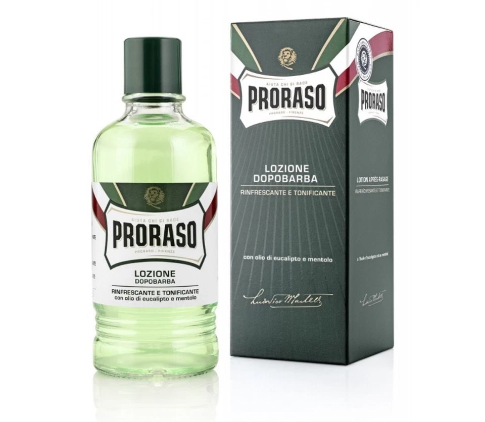 Proraso 400ml XL Menthol and Eucalyptus Aftershave - barber size green bottle