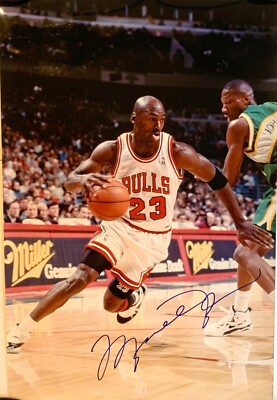 Michael Jordan signed Photo 20x30 inch big Chicago Bulls very rare