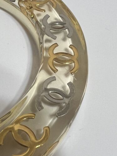 Vtg Chanel SS1997 Clear CC Logo Bracelet - Picture 11 of 12
