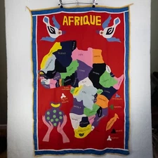Africa Afrique Art Flag Handmade 33 Inches by 48 Inches