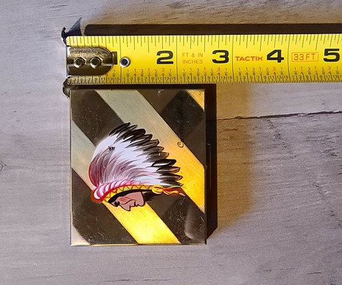 Compact Square Powder Mirror Painted Native American Chief - Picture 12 of 12