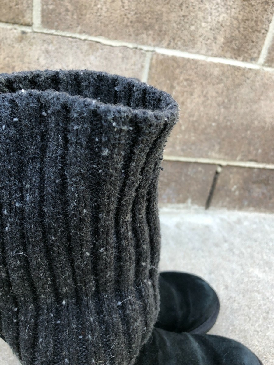 UGG Australia Womens Cambridge Knit Boots 7 Black Shearling