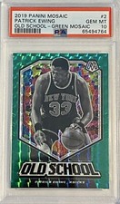 2019 Panini GREEN Mosaic Patrick Ewing Knicks NBA Old School #2 PSA 10 Gem Mint
