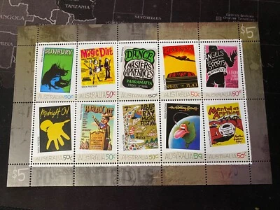 Australia Post Stamps "Rock Posters" min sheet - Image 1 of 3