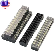 5 x 12 Positions Dual Rows 600V 15A Wire Barrier Block Terminal Strip TB-1512L