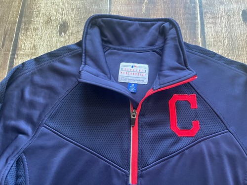 G-III CARL BANKS CLEVELAND GUARDIANS MLB 1/4 JACKET BLUE MENS MEDIUM EXCELLENT - Picture 4 of 11