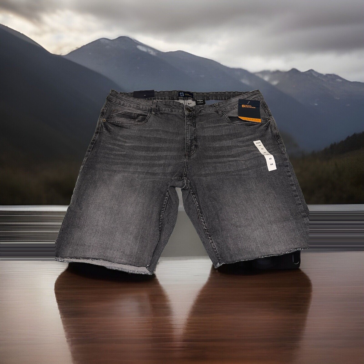 Regal Exchange Mens Shorts STRETCH Denim Jean Jorts Gray Black