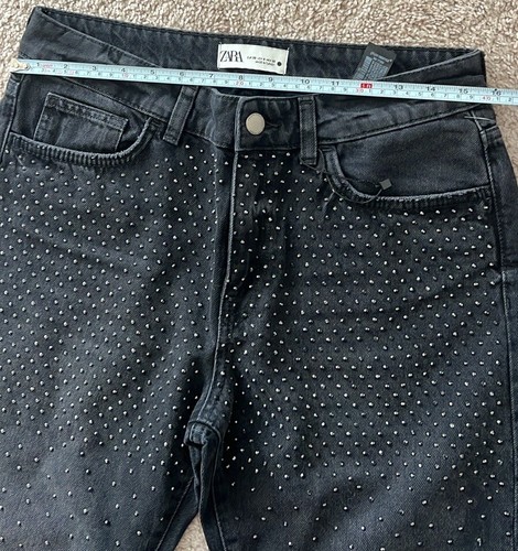 Zara The Slim Jeans mit Strass schwarz US Größe 6 - Bild 8 von 11