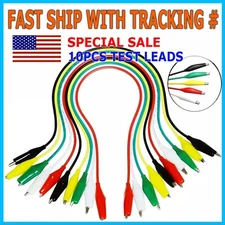 Test Leads Set Jumper Wire With Alligator Clips 10-pc.multi color set 