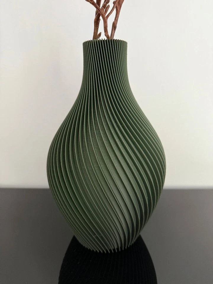 moderne 3D Spiralvase rund für Trockenblumen / versch. Farben und Größen / PLA - Bild 2 von 4