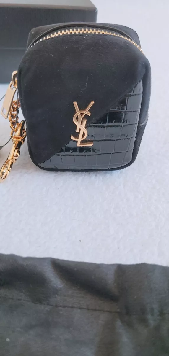 Jamie YSL Leather Square Pouch Key Chain Charm