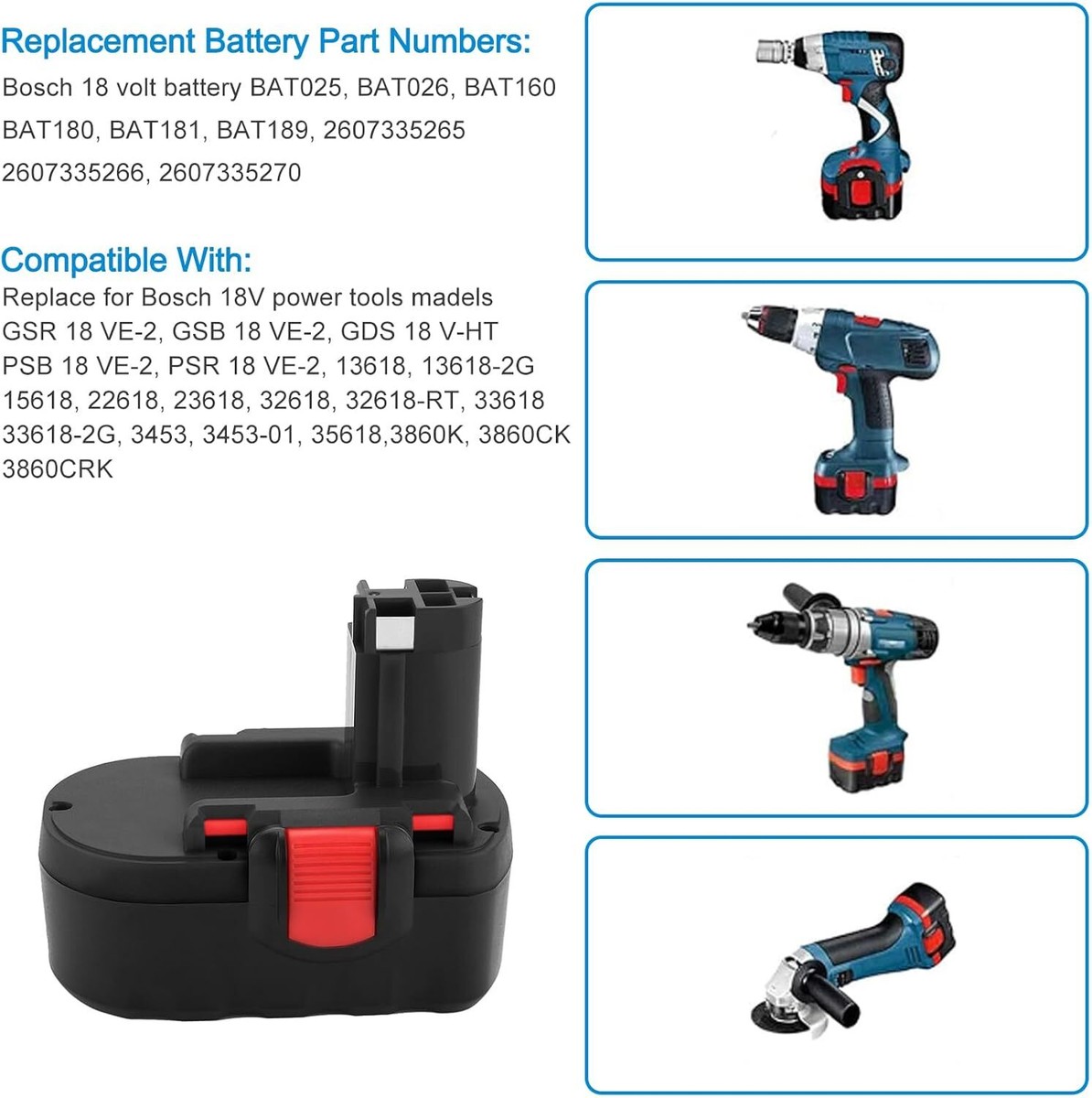 vhbw Akku Ersatz für Bosch BAT139, BAT049, BAT120, BAT045 vhbw Akku Ersatz für Bosch BAT139, BAT049, BAT120, BAT045