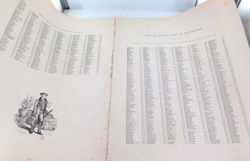 .c1886 VERY LARGE DETAILED COLOUR MAP of QUEENSLAND QLD. - Picture 6 of 6