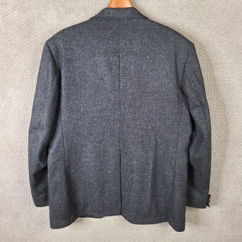 Vintage Woff Farah Jacket Mens 46L Gray Blue Tweed Blazer Wool 2 Button USA Made - Picture 9 of 14