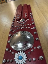 Native American Dance Concho Belt  Leather Nickle Brand Newnever Worn Authentic