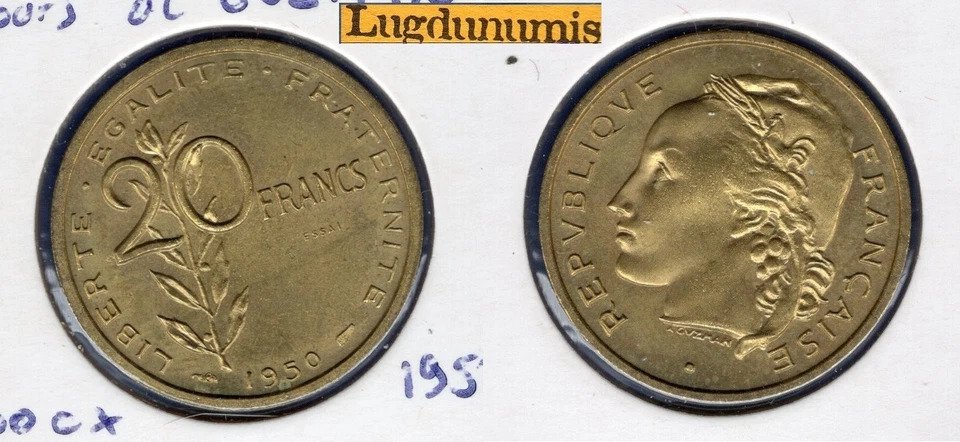 Essai 20 Francs 1950 SPL Concours de Guzman , IVème République, 1947 - 1959 - Photo 1/1