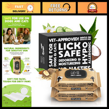 Daily Pet Wipes for Dogs Cats, Unscented, Lick-Safe, 200 Count, Hygienic Clean
