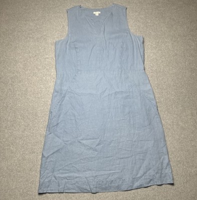 J. Jill 100% Linen Light Blue Sleeveless V Neck Dress W/ Pockets Size Small Tall | eBay J. Jill 100% Linen Light Blue Sleeveless V Neck Dress W/ Pockets Size Small Tall | eBay