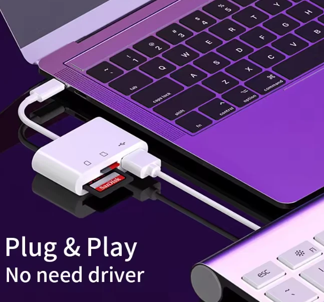 USB C to SD Memory Card Reader USB OTG Adapter - Image 3 of 4