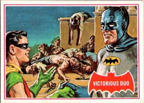 1966 Topps Batman Red Bat #28A Victorious Duo — TAG (grade unconfirmed)