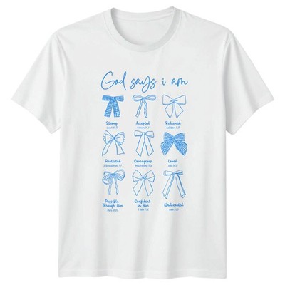 Gott sagt, ich bin stark angenommen Damen T-Shirt Glaube Affirmation Christentum
