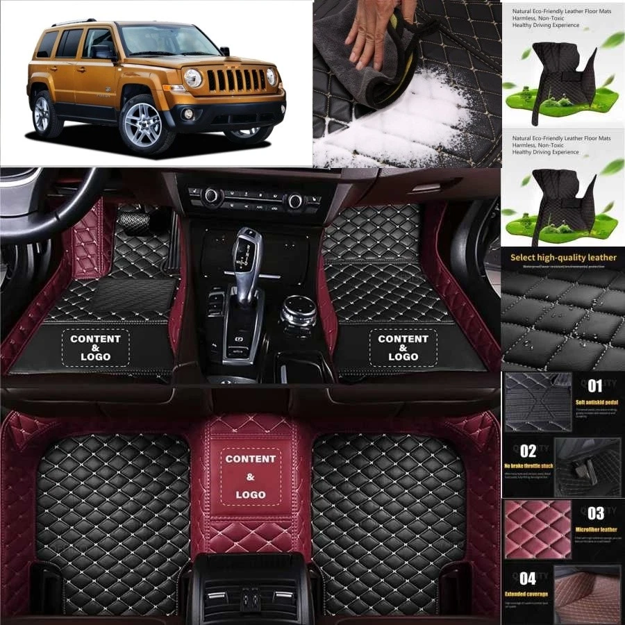 For Jeep Patriot Car Floor Mats Custom Waterproof Auto Liners Carpets  - Imagem 4 de 4