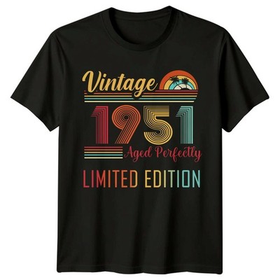 Vintage 1951 75. Geburtstag Herren T-Shirt Retro Jahr Geschenk