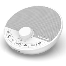 Someyou Portable White Noise Sound Machine with 18 Sleep Sounds, White,