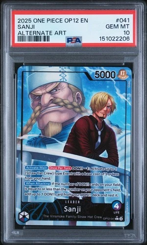 2206 Sanji 2025 One Piece Legacy of the Master #OP12-041 Alt Art PSA 10