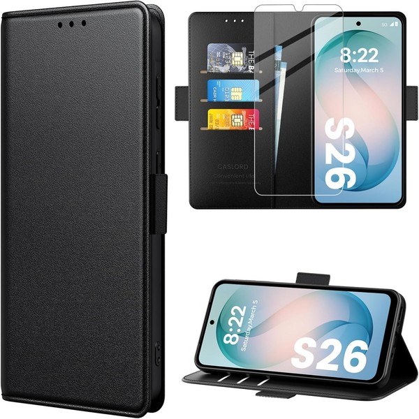 caslord HüLle FüR Samsung Galaxy S26, PU Leder KlapphüLle Mit Rfid-Blockierung-image